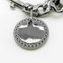 Orb Plate Chain Choker Necklace Metal Black and Silver With Rhinestones
