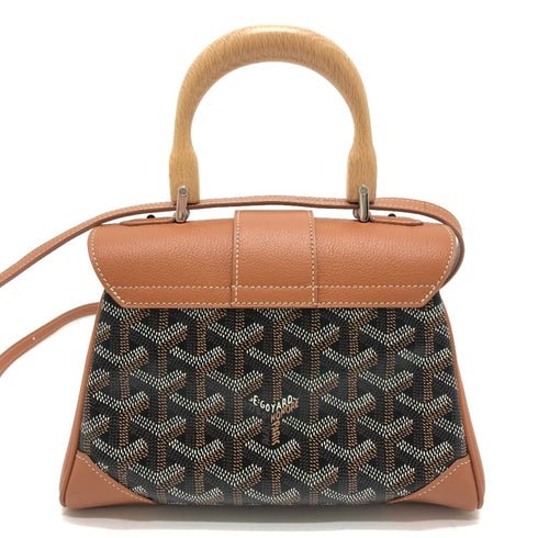 Saigon Top Handle Bag Coated Canvas with Leather Mini