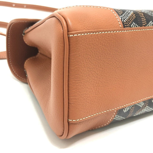 Saigon Top Handle Bag Coated Canvas with Leather Mini