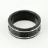 Thin Band Ring 18K White Gold With Black Corundum
