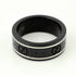 Thin Band Ring 18K White Gold With Black Corundum