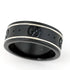 Thin Band Ring 18K White Gold With Black Corundum