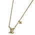 Pendant Necklace Gold and Rhinestone