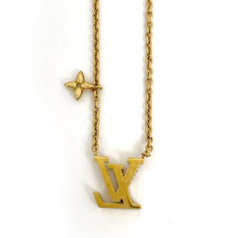 Pendant Necklace Gold and Rhinestone
