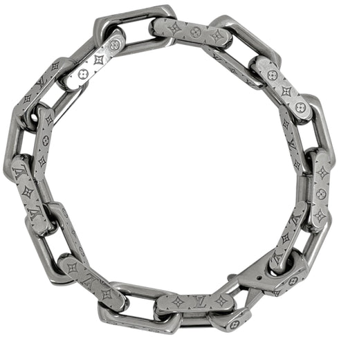 Monogram Chain Bracelet Silver Metal