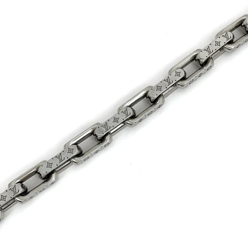 Monogram Chain Bracelet Silver Metal