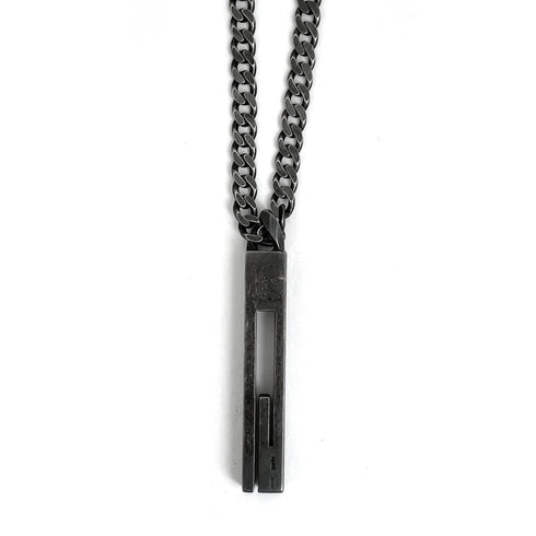 Pendant Necklace Sterling Silver Black