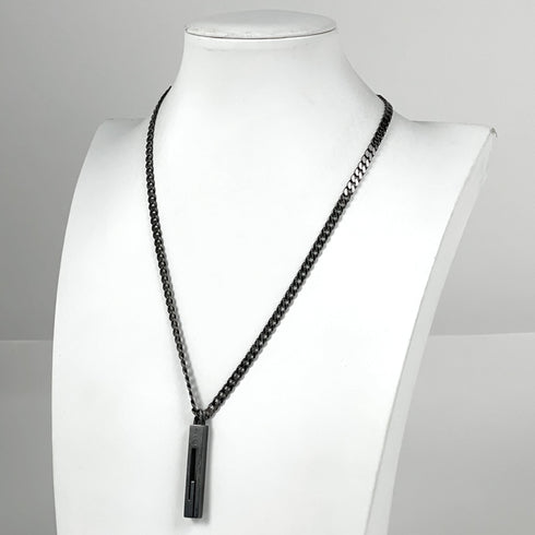 Pendant Necklace Sterling Silver Black