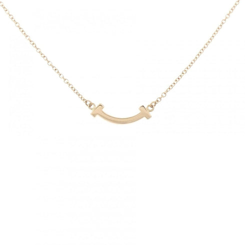 T Smile Mini Pendant Necklace 18K Rose Gold