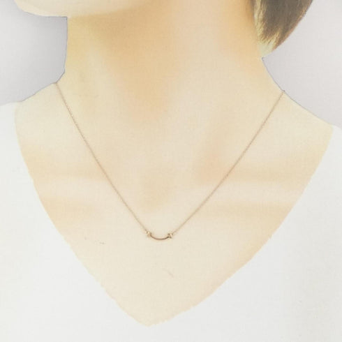 T Smile Mini Pendant Necklace 18K Rose Gold