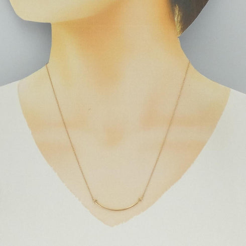 T Smile Pendant Necklace 18K Rose Gold