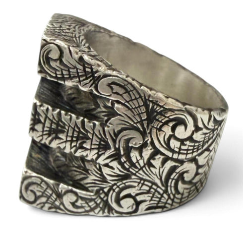Arabesque Alphabet E Ring Sterling Silver