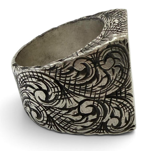 Arabesque Alphabet E Ring Sterling Silver
