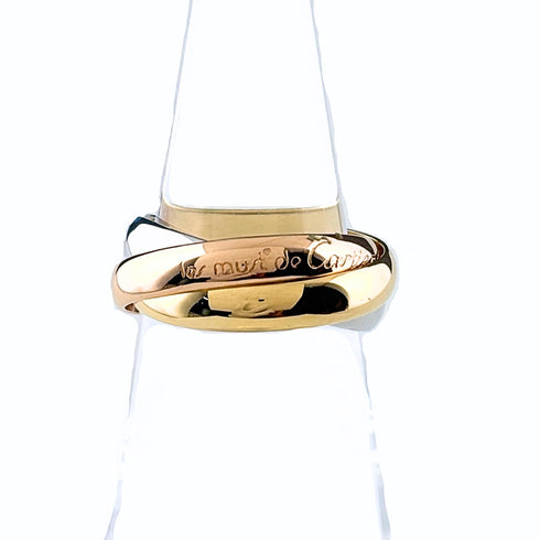 Vendome Louis Cartier Band Ring 18K Tricolor Gold