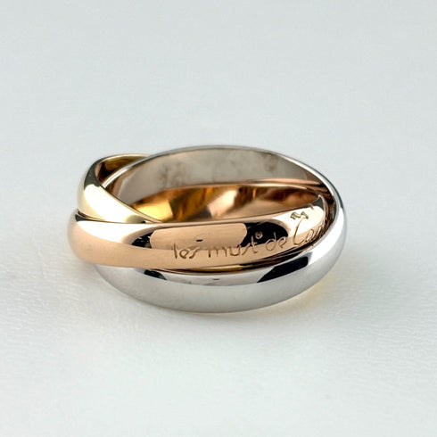 Vendome Louis Cartier Band Ring 18K Tricolor Gold