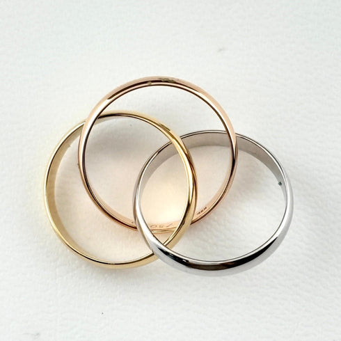 Vendome Louis Cartier Band Ring 18K Tricolor Gold
