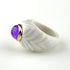 Band Ring Ceramic and 18K Yellow Gold with Amethyst