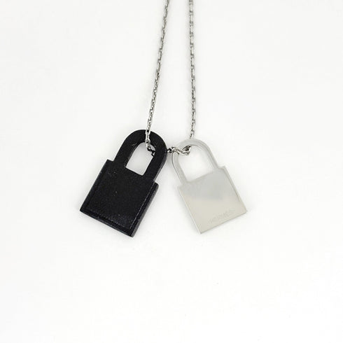 O'Kelly Pendant Necklace Leather and Metal Mini
