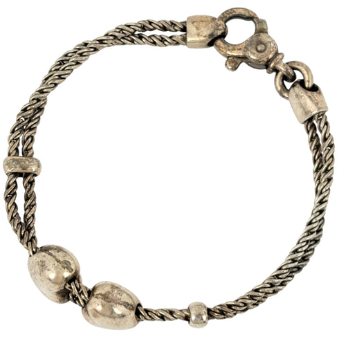 Double Rope Heart Bracelet Sterling Silver