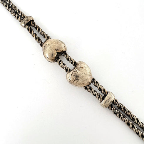 Double Rope Heart Bracelet Sterling Silver