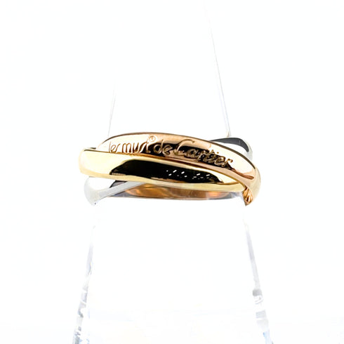 Vendome Louis Cartier Band Ring 18K Tricolor Gold