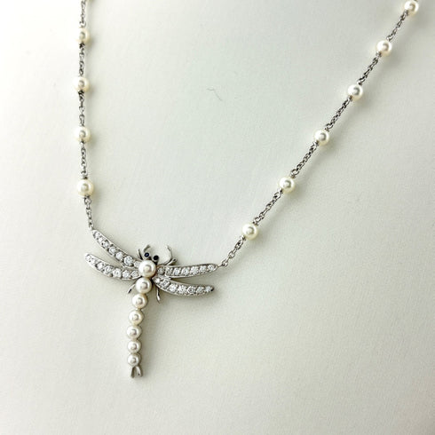 Pendant Necklace Platinum with Pearl