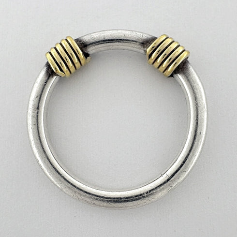 Band Ring 18K Yellow Gold and Sterling Silver