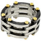 Band Ring 18K Yellow Gold and Sterling Silver