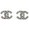 CC Logo Clip-On Earrings Silver-Tone Metal Silver-Tone Metal