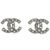CC Logo Clip-On Earrings Silver-Tone Metal Silver-Tone Metal