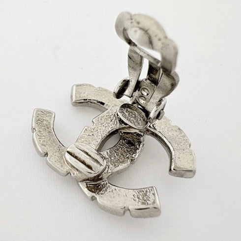 CC Logo Clip-On Earrings Silver-Tone Metal Silver-Tone Metal