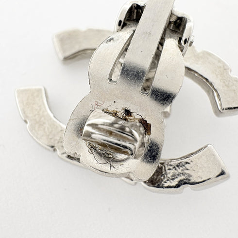 CC Logo Clip-On Earrings Silver-Tone Metal Silver-Tone Metal