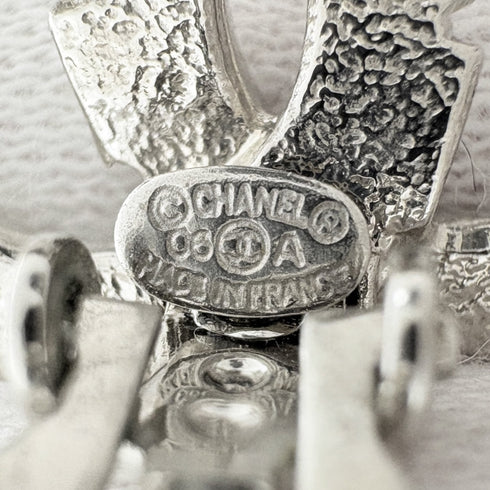 CC Logo Clip-On Earrings Silver-Tone Metal Silver-Tone Metal