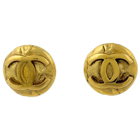 CC Logo Clip-On Earrings Metal Gold-Tone Metal