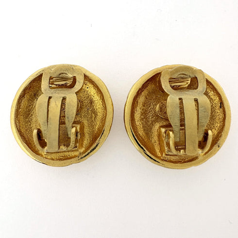 CC Logo Clip-On Earrings Metal Gold-Tone Metal