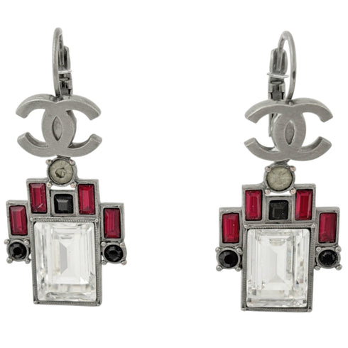 CC Logo Earrings Metal Silver-Tone Metal