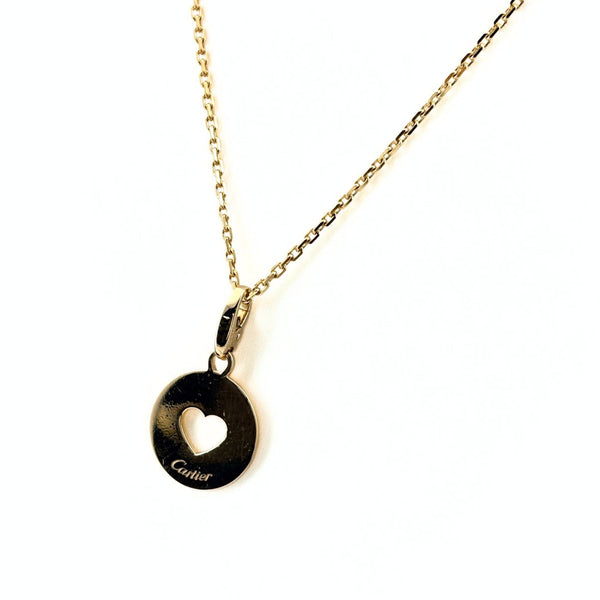 Heart Medal Pendant Necklace 18K Yellow Gold