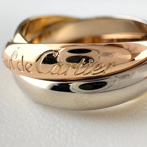 Vendome Louis Cartier Band Ring 18K Tricolor Gold