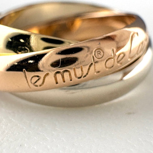 Vendome Louis Cartier Band Ring 18K Tricolor Gold