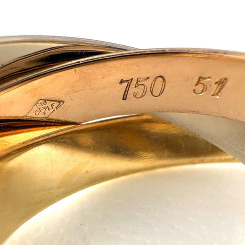 Vendome Louis Cartier Band Ring 18K Tricolor Gold