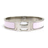 Bangle Enamel and Metal Silver and White Bracelet