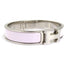 Bangle Enamel and Metal Silver and White Bracelet