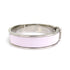 Bangle Enamel and Metal Silver and White Bracelet