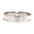 Bangle Enamel and Metal Silver and White Bracelet
