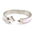 Bangle Enamel and Metal Silver and White Bracelet