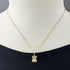 Ribbon Motif Pendant Necklace 18K Yellow Gold with Diamond