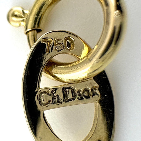 Ribbon Motif Pendant Necklace 18K Yellow Gold with Diamond