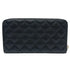 Zip Around Wallet Quilted Caviar Long