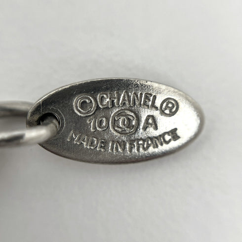 CC Logo Pendant Necklace Silver-Tone Metal