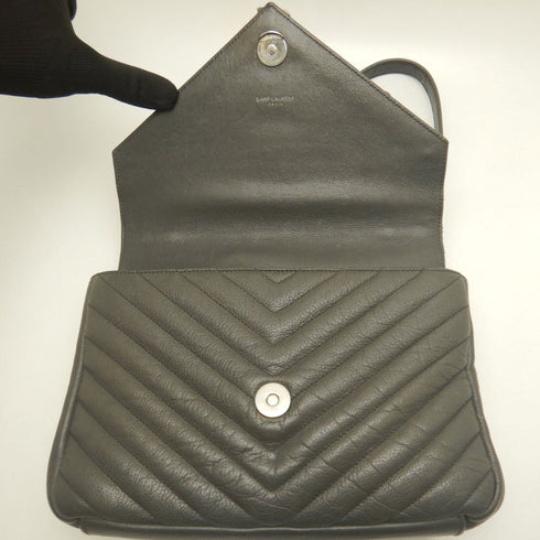 Classic Monogram College Bag Matelasse Chevron Leather Medium